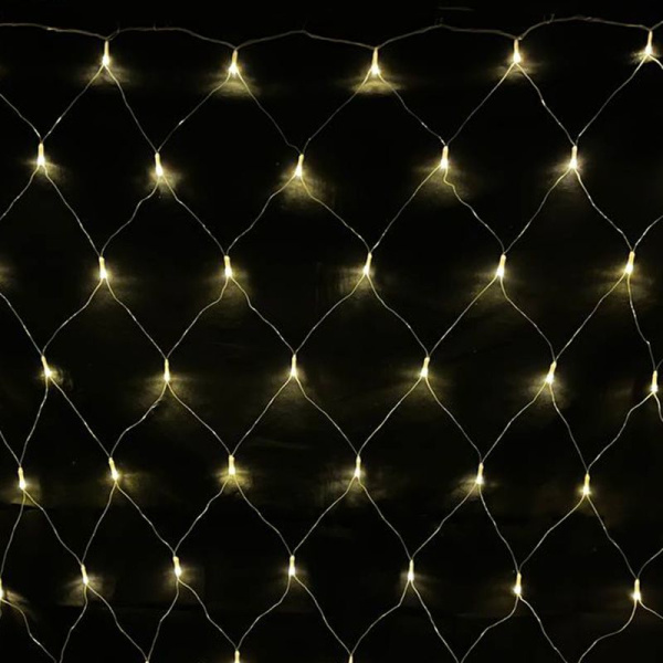 Гирлянда эл. Сетка 1,5*1,5м 120LED теплый белый плоская вилка 110В JC-15350 (100)