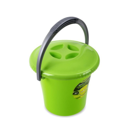 Ведро 14л пластик ЛИБЕРТИ салатовое мерное с крышкой С605КСАЛ (11) Либерти