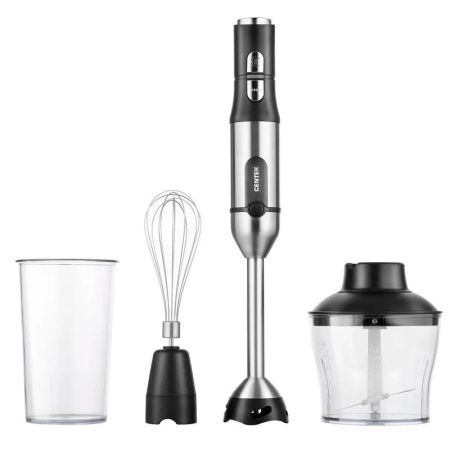 Блендер погружной нерж.сталь Centek CT-1332 черн/сталь 1500Вт, турбо режим, стакан, чоппер (6)