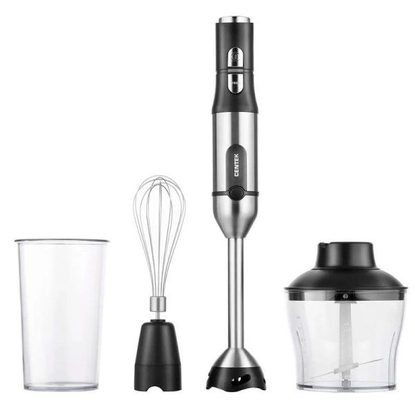 Блендер погружной нерж.сталь Centek CT-1332 черн/сталь 1500Вт, турбо режим, стакан, чоппер (6)