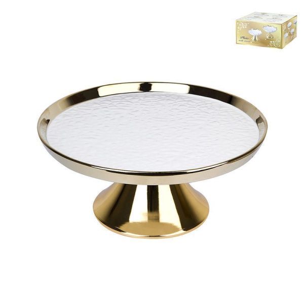 Тортовница 30,5*13см фарфор МАРШМЕЛЛОУ на ножке подар.уп. (6)