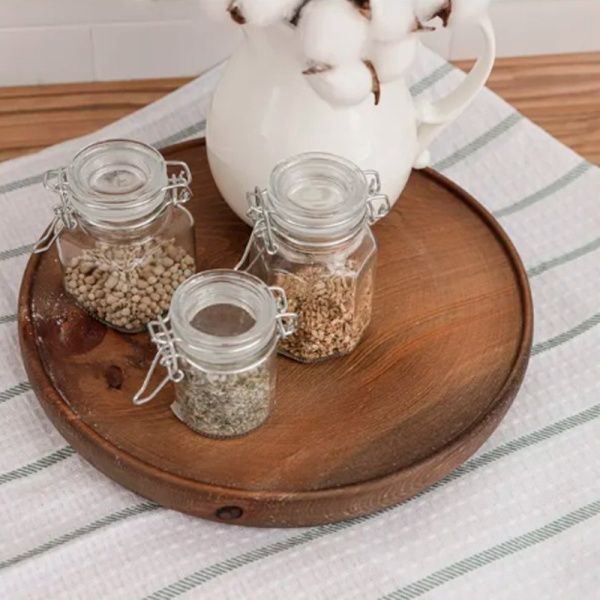 Банка для сыпучих продуктов 100мл стекло с фиксатором JC-15964 (144)