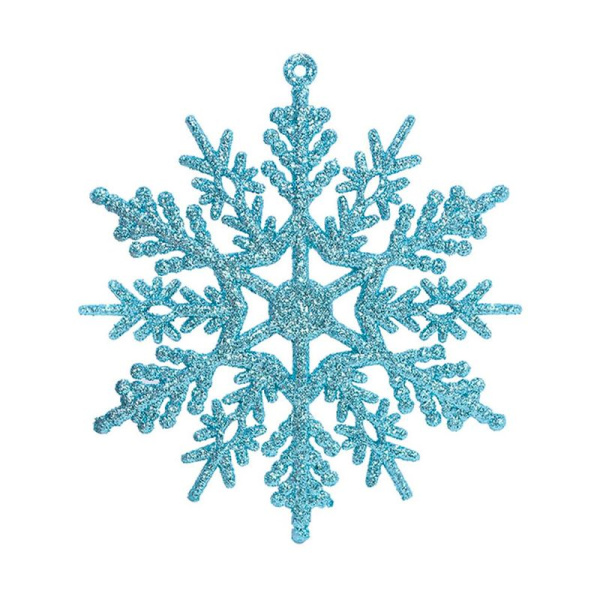 Игрушки новогодние на елку СНЕЖИНКИ набор 3шт 10см пластик серебро JC-16752 (2000)