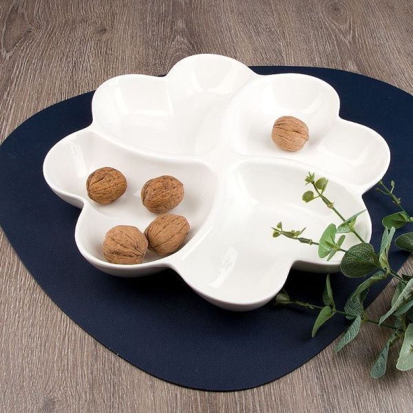 Менажница 4 секции фарфор МАРШМЕЛЛОУ 30*30*4см (16)