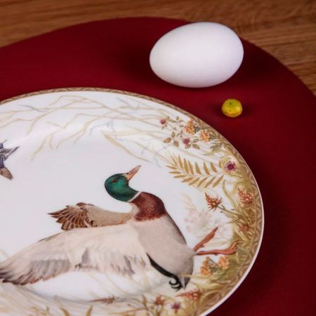 Тарелка мелкая 20,5см фарфор ОХОТА десертная (24)