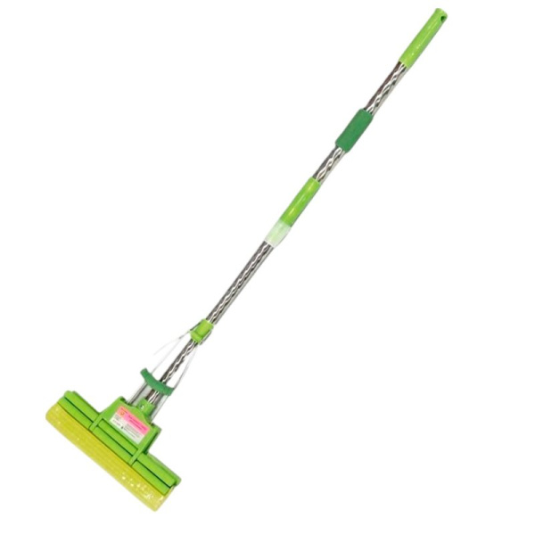 Швабра с отжимом пластик двойной ролик 27см спиральная телескопическая ручка 110/115см JC-104 (25)