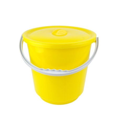 Ведро 10л пластик пищевое желтое с крышкой ВК-01 (10)