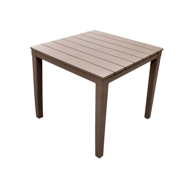 Стол квадратный пластик Прованс 80*80см на 4-х опорах h70см мокко (1)