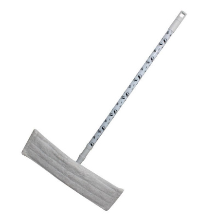 Швабра  с пл.насадкой текстиль/пластик 40*9см мфб Коровки телескоп. ручка 128см JC-940/9 (24)