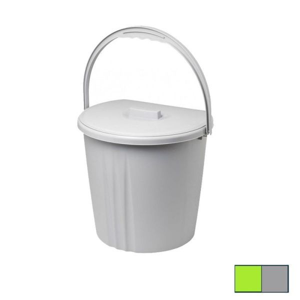 Ведро 11л пластик с крышкой пристенное (6)