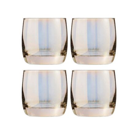 Стаканы набор 4шт 310мл стекло ЗОЛОТИСТЫЙ ХАМЕЛЕОН низкие  (4)
