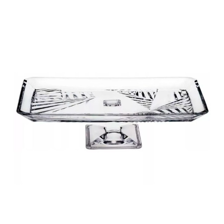 Блюдо 276*165*87мм стекло МАДЛЕН прямоугольное на ножке (2)