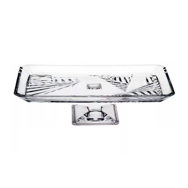 Блюдо 276*165*87мм стекло МАДЛЕН прямоугольное на ножке (2)