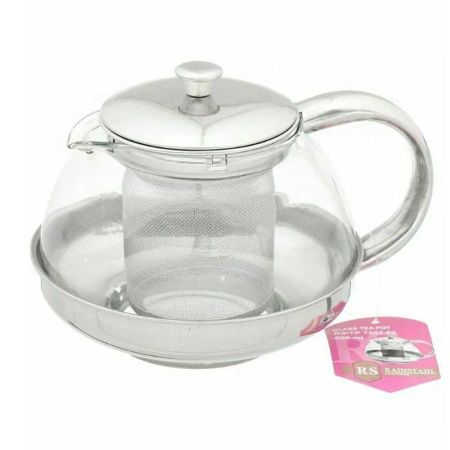 Чайник заварочный 800мл стекло/нерж.сталь с мет.ситом RS\TP 7202-80 (24)