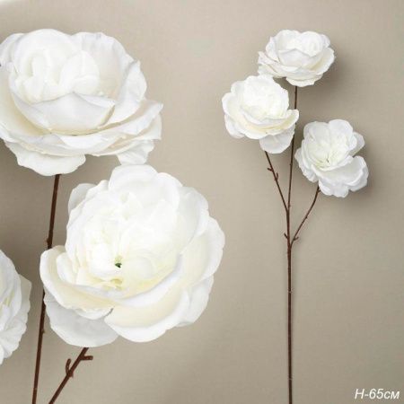 Цветы искусственные 3 белых бутона 66см ZHQ-12 (200)