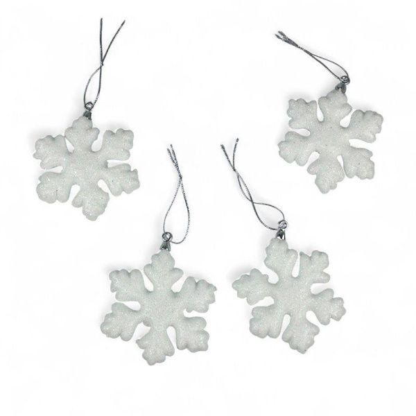 Игрушки новогодние на елку СНЕЖИНКА набор 4шт 7см пенопласт OSNN21-150/JC-16382 (1000)