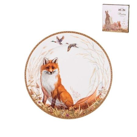 Тарелка мелкая 20,5см фарфор ОХОТА десертная (24)