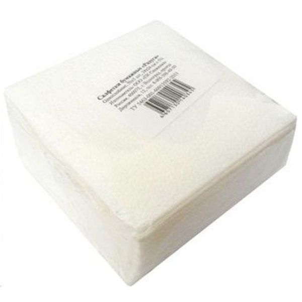 Салфетки бумажные набор 50шт 24*24см РАДУГА белые (42)