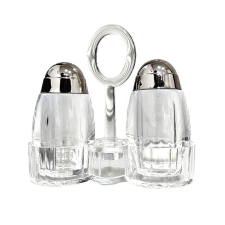 Набор для специй 2пр акрил на подставке серебро JC-17423 (96)