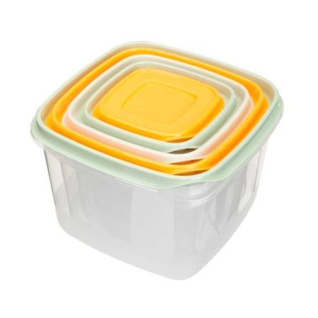Контейнеры пищевые набор 5шт 0,12/0,25/0,45/0,75/1,2л пластик CLEVER (12)