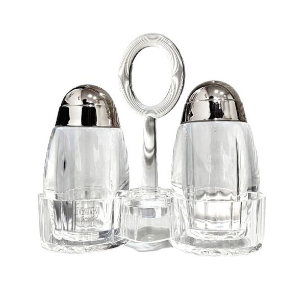 Набор для специй 2пр акрил на подставке серебро JC-17423 (96)