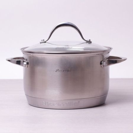 Кастрюля 3,9л нерж.сталь стекл.крышка 20см 7-слойное дно арт. 4720S (8)