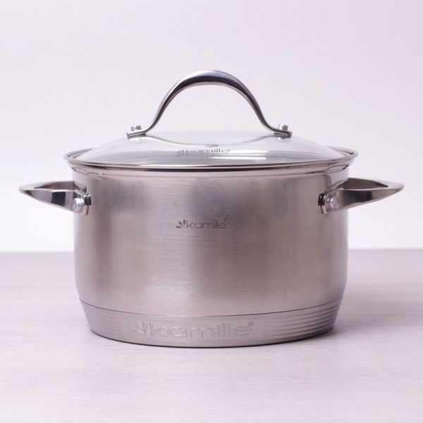 Кастрюля 3,9л нерж.сталь стекл.крышка 20см 7-слойное дно арт. 4720S (8)