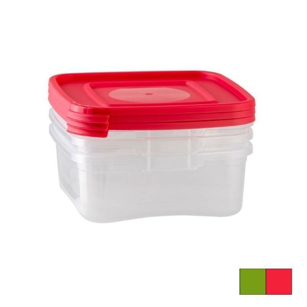 Контейнер пищевой набор 3пр 700мл пластик КАСКАД Квадро (19)