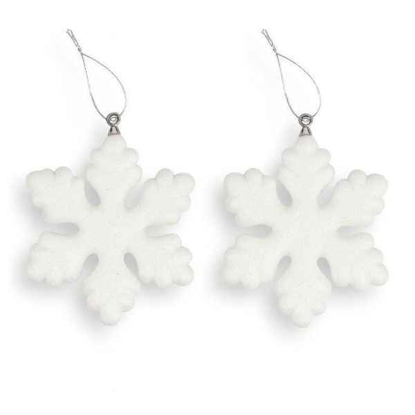 Игрушки новогодние на елку СНЕЖИНКА набор 2шт 10см пенопласт OSNN21-163/JC-16376 (800)