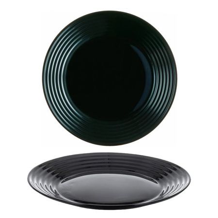 Тарелка мелкая 19см стеклокерамика АРЕНА БЛЭК десертная 56867 (24)