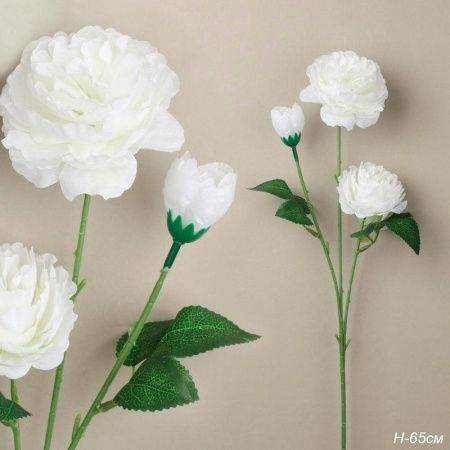 Цветы искусственные 3 белых бутона 65см ZHQ-2 (200)