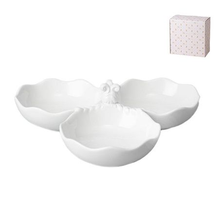 Менажница 3 секции 24*24*7см керамика (12)