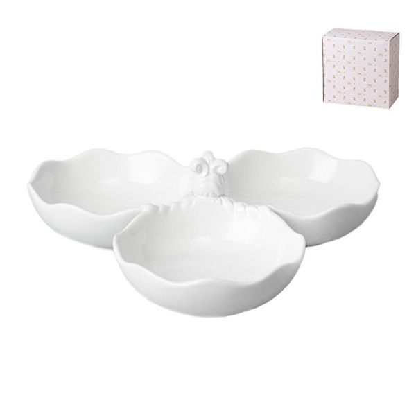 Менажница 3 секции 24*24*7см керамика (12)