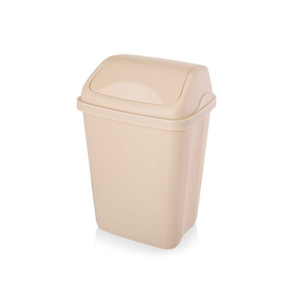 Контейнер для мусора 5л 205*160*290мм пластик Ultra серо/бежеый с подвижной крышкой (24)