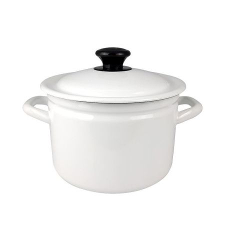 Кастрюля 3л эмаль белая цилиндрическая борт 41704-122-У (4)