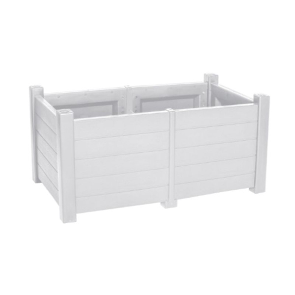 Кашпо 130л 97*53*47см пластик ПРОВАНС прямоугольное белый (1)