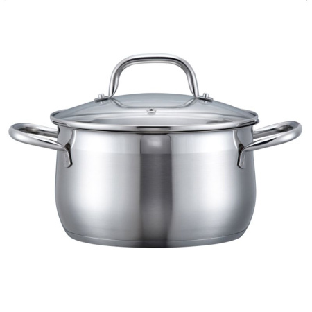 Кастрюля 3,4л нерж.сталь Victoria со стекл.крышкой 20см все виды плит ТМ Appetite SH13343 (6)