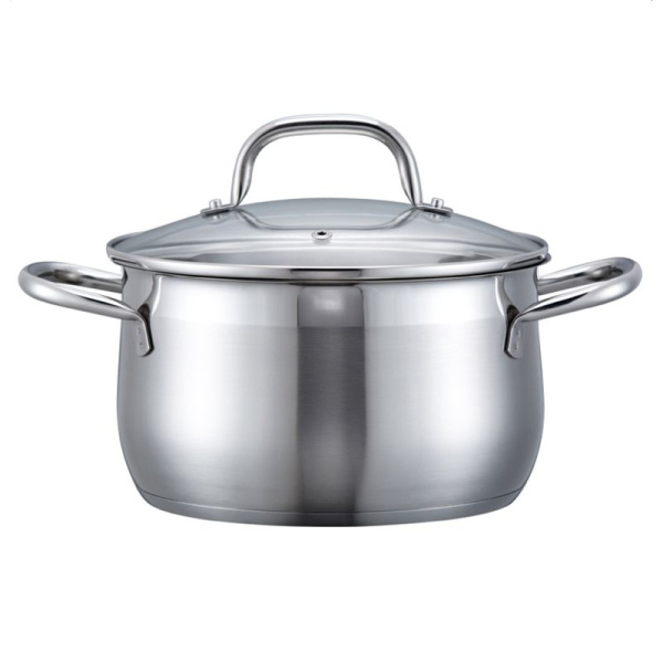 Кастрюля 3,4л нерж.сталь Victoria со стекл.крышкой 20см все виды плит ТМ Appetite SH13343 (6)