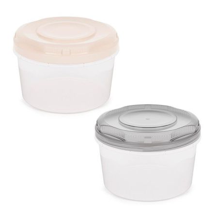 Контейнер пищевой 1,5л 160*110мм пластик СВЧ круглый с завинчивающейся крышкой (12)
