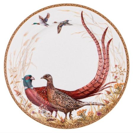 Тарелка мелкая 20,5см фарфор ОХОТА десертная (24)