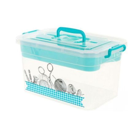 Контейнер для хранения 10л пластик РУКОДЕЛИЕ с вкладышем 35,5*23,5*19см (6)