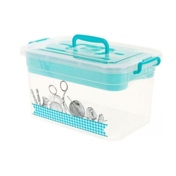 Контейнер для хранения 10л пластик РУКОДЕЛИЕ с вкладышем 35,5*23,5*19см (6)