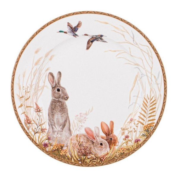 Тарелка мелкая 20,5см фарфор ОХОТА десертная (24)