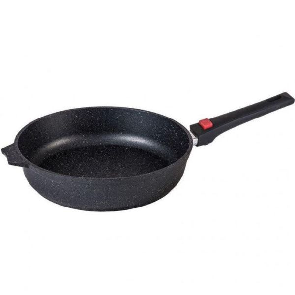 Сковорода 26см алюминий АП ГРАНИТ BLACK без крышки съемная ручка (10)