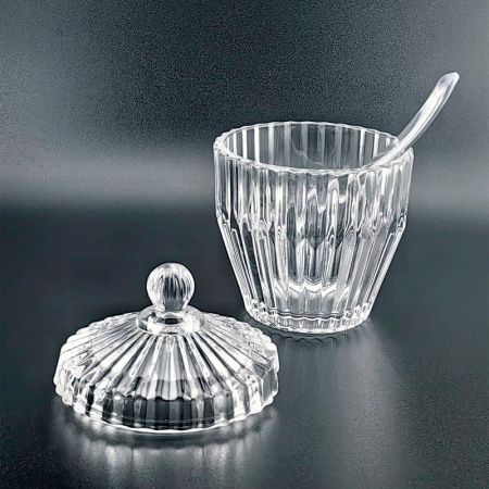 Банка для меда 180мл стекло с крышкой и ложкой (12)