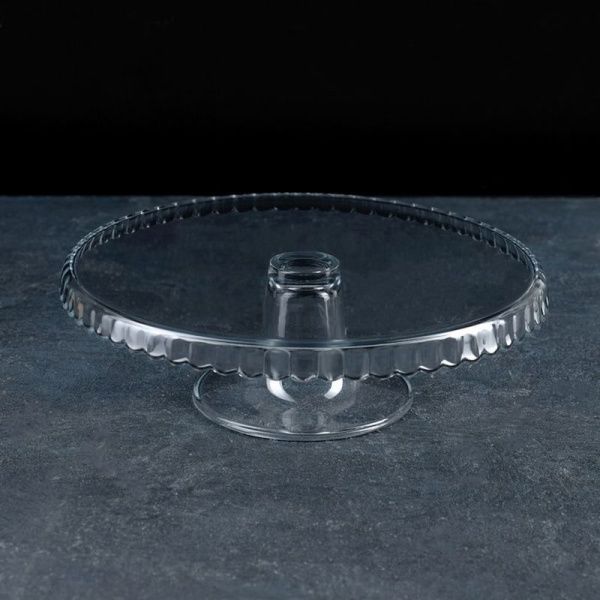 Подставка для торта на ножке 28*17см стекло ПАТИССЕРИ (бортик вниз) (1)