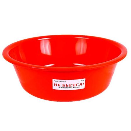 Таз 5л пластик ударопрочный (мягкий) круглый красный Т5-0102 (20)