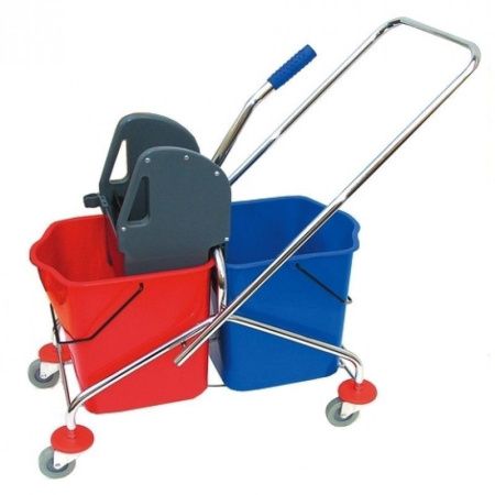 Тележка для уборки металл/пластик IT-0278 (2ведра 23л, отжим, мет.каркас) (1)