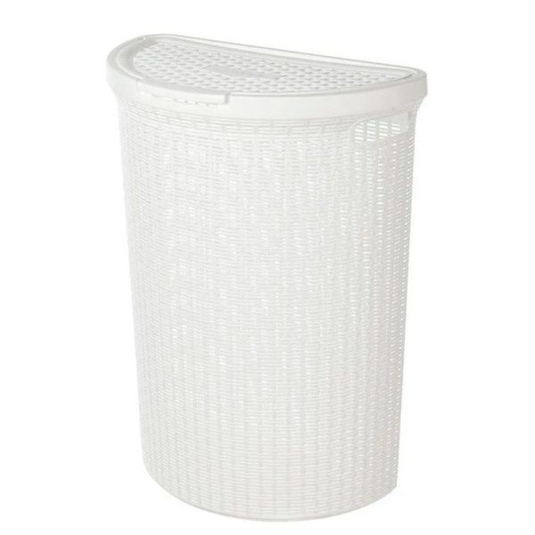 Корзина для белья 460*265*610мм пластик ECO STYLE белая ЭКОНОВА (5)