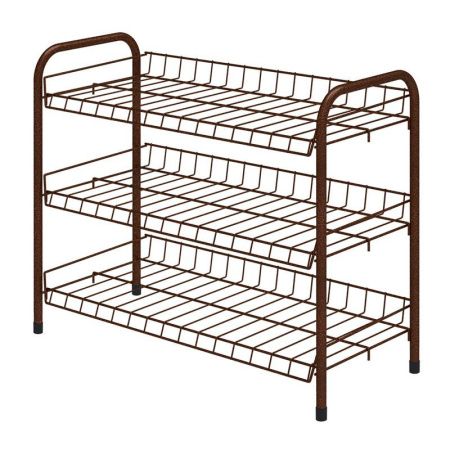 Полка для обуви 3 секции 660*280*520мм металл медный антик ЭТ5 (1)